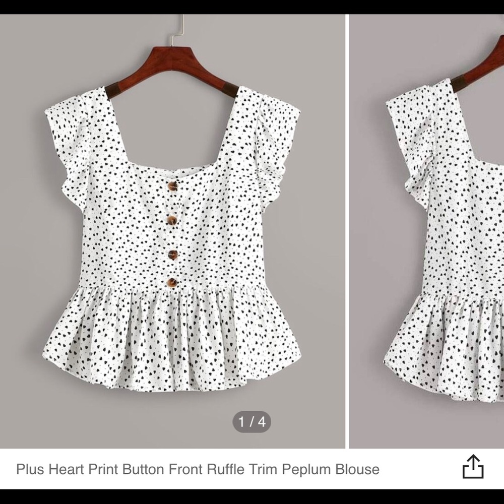 Shein heart peplum top